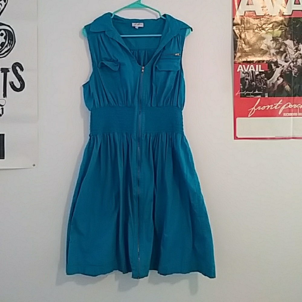 Blue zipper dress 3X